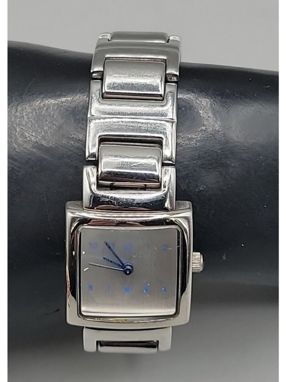 Vintage Android USA OKO Designs Square Silver Tone Women's Watch 22mm 6.5" 1990s - Picture 6 of 16